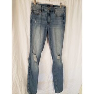 Women's Hollister Distressed High Rise Super Skinny Stretch Jeans Size 7L